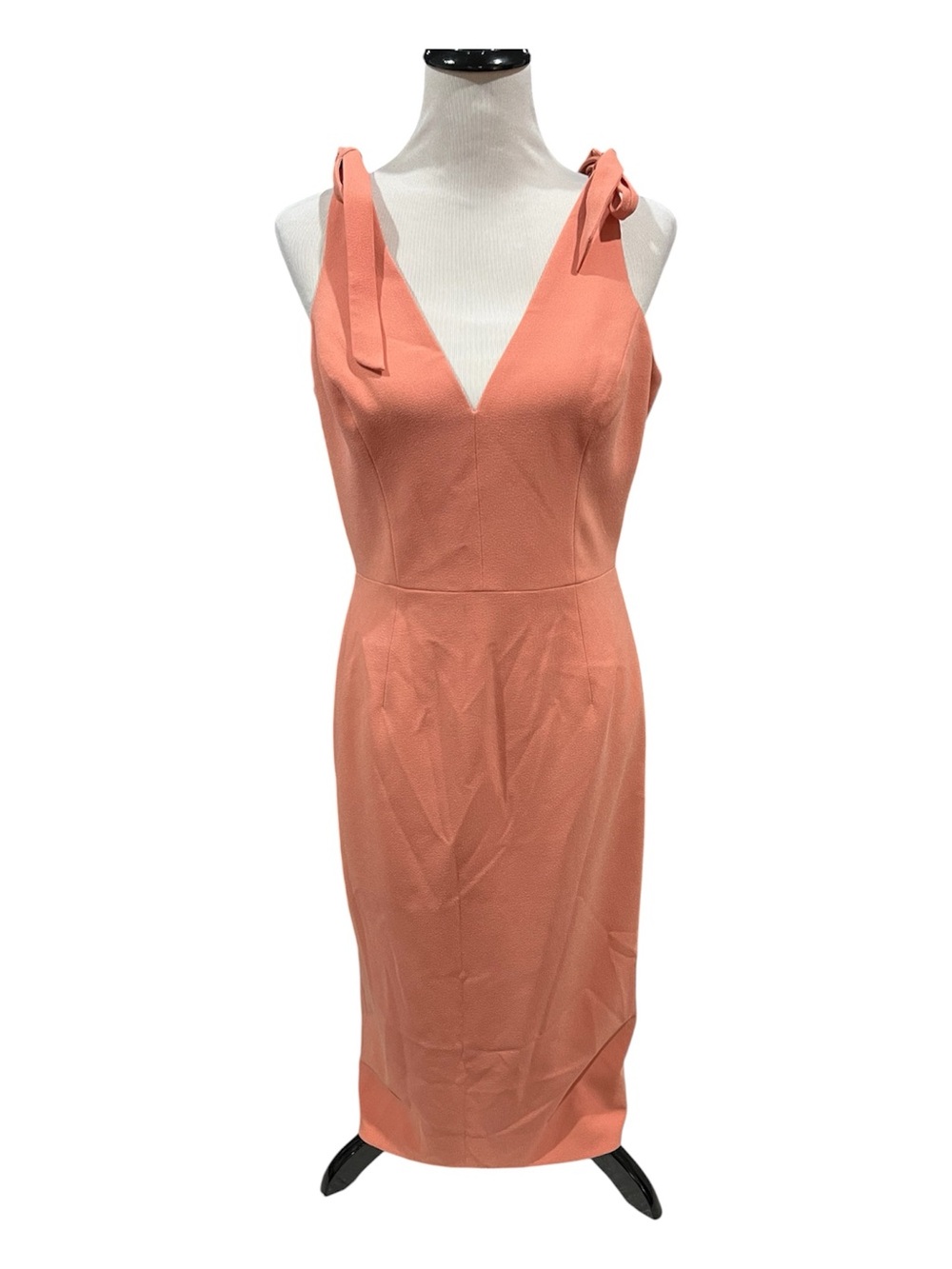 Dress the Population Women's Mary Shoulder Bow Tie Plunge Neckline Dress Large